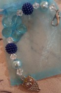 Owl Blue Flower 2 Scissorfob